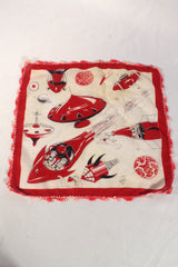 Spectacular Vintage Sci-Fi Cotton Handkerchief