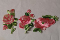 Silk Embroidered Flower Patches
