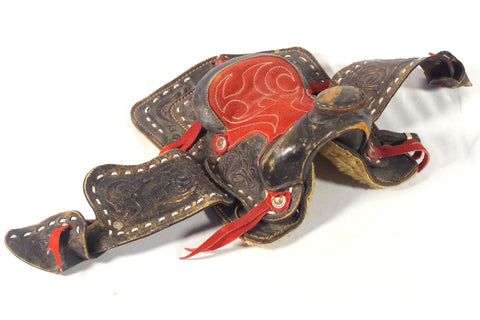 Vintage Miniature Mexican Leather Saddle