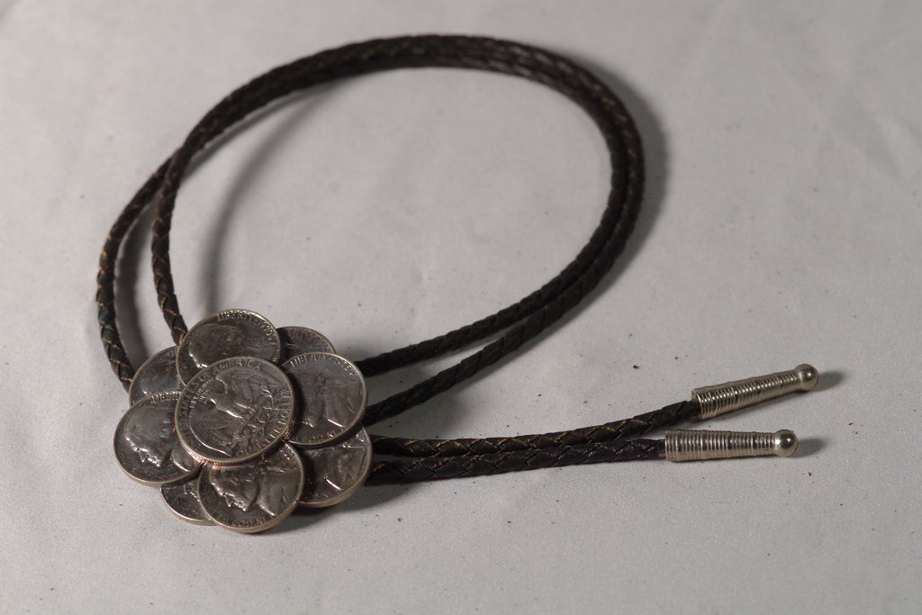 Snazzy Quarter and Nickel Bolo Tie