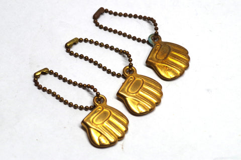 1950s Golden Baseball Mitt Keychains