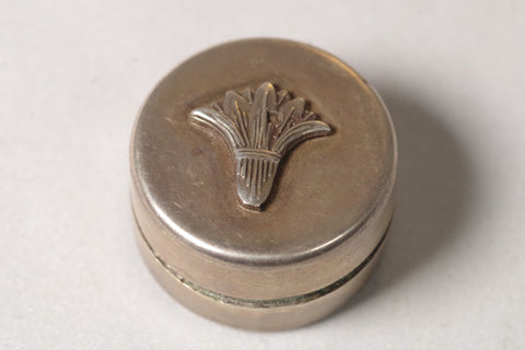 Vintage Bushel Silver Pill Box