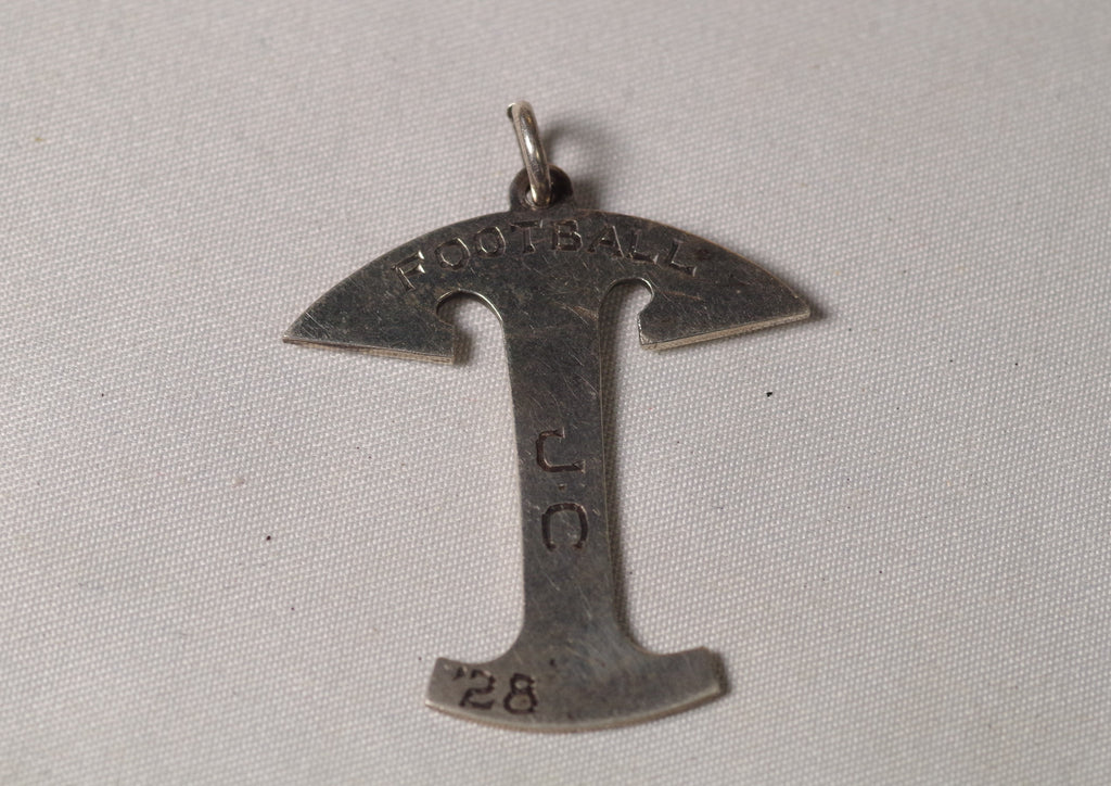 1928 Sterling Silver Football Anchor Charm