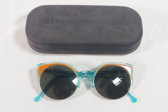 Fashionable Retrosuperfuture Turquoise and Orange Ladies Sunglasses