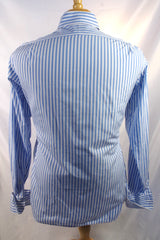 Alan Flusser Custom Blue Striped Dress Shirt - Sz 15.5