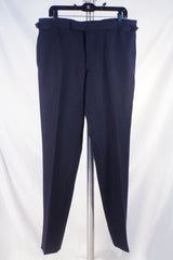 Elegant Dunhill Ribboned Navy Blue Wool Pants - Sz ~36