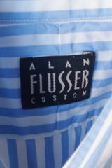 Alan Flusser Custom Blue Striped Dress Shirt - Sz 15.5