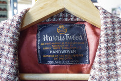 Vintage Brown Houndstooth Harris Tweed Sport Coat - Sz ~46
