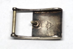 Beautiful Gold-On-Silver Floral Mexican Sterling Silver Belt Buckle