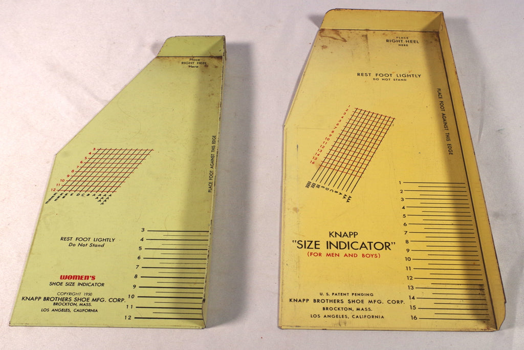 1950s Knapp Brothers Shoe Size Indicators