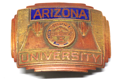 1930s Arizona University Brass Belt Buckle