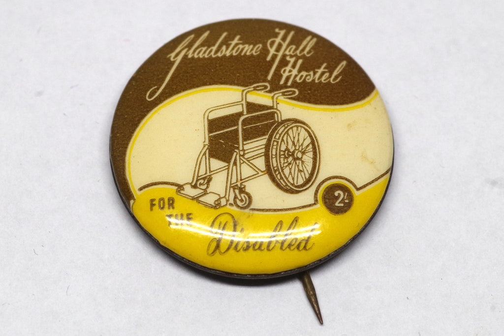 Vintage Gladstone Hall Hostel for the Disabled Pin