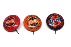 1929-1931 Los Angeles School Community Chest Pins