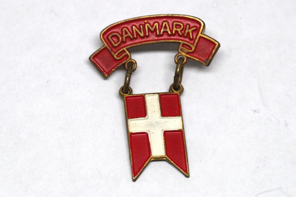 Vintage Denmark Banner Enamel Pin