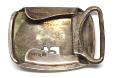 Bright "P" Sterling Silver Belt Buckle