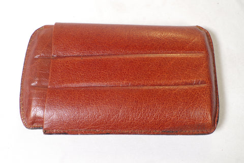 Mahogany Brown Leather Cigar Case