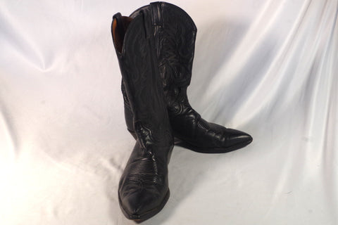 Southern California Thieves' Market Tony Lama Style Black Cowboy Boots - Sz 12D