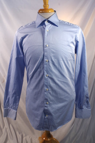 Suitsupply Blue Egyptian Cotton Slim Fit Dress Shirt - Sz 40 (15.75)