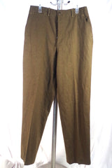 Vintage Olive Brown Wool Military Trousers - Sz ~34