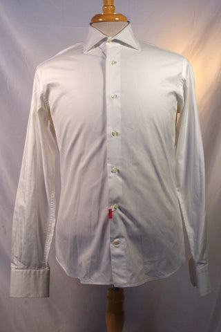 Simone Abbarchi Firenze Italian White Cotton Dress Shirt - Sz 14.5