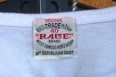 1960s "Race" Brand New Republican White Cotton Three-Button Henley Shirt - Sz 40