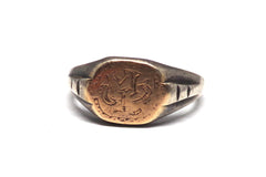 Antique Gold on Silver Signet Ring