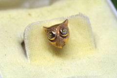 Sweet Vintage Anson 14kt Gold Owl Tie Pin