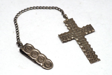 Wavy Navajo Silver Cross Bookmark
