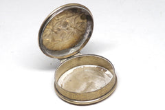 Art Nouveau Frainier Chestnut Leaf and Burr Sterling Silver Pill Box
