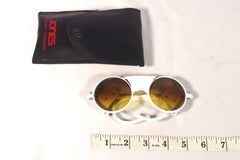 Jones White Leather Ski Sunglasses