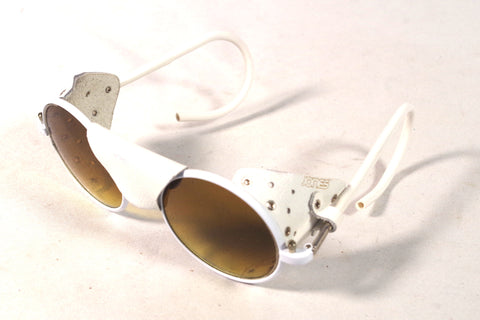 Jones White Leather Ski Sunglasses
