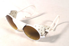 Jones White Leather Ski Sunglasses