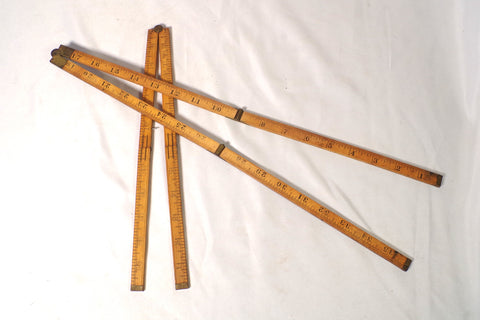 Vintage Wooden Folding Rulers