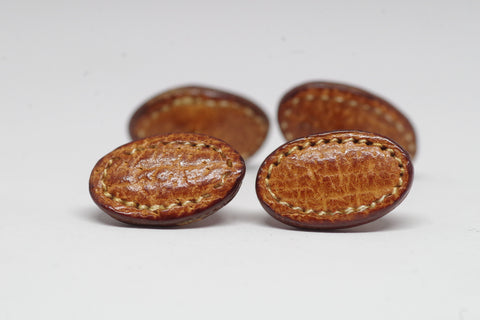 Gorgeous Stitched Leather Cufflinks