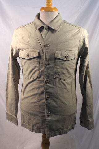 Wallace & Barnes Heavy Duty Tan Cotton Utility Shirt - Sz S
