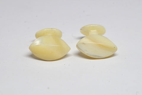 Almond Hand Carved Mother of Pearl Cufflinks
