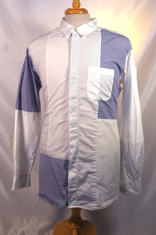 Bold Engineered Garments Cotton Patchwork Dress Shirt - Sz XL