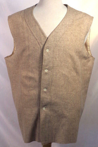 Amazing Vintage Tan Wool Jersey Vest - Sz ~48