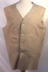 Amazing Vintage Tan Wool Jersey Vest - Sz ~48