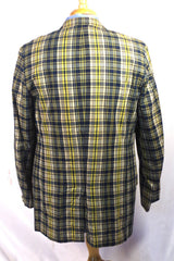 Vintage Steegan Yellow and Blue Plaid Madras Sport Coat - Sz 44L