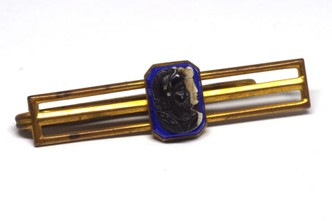 Antique Dual Cameo Portrait Tie Bar