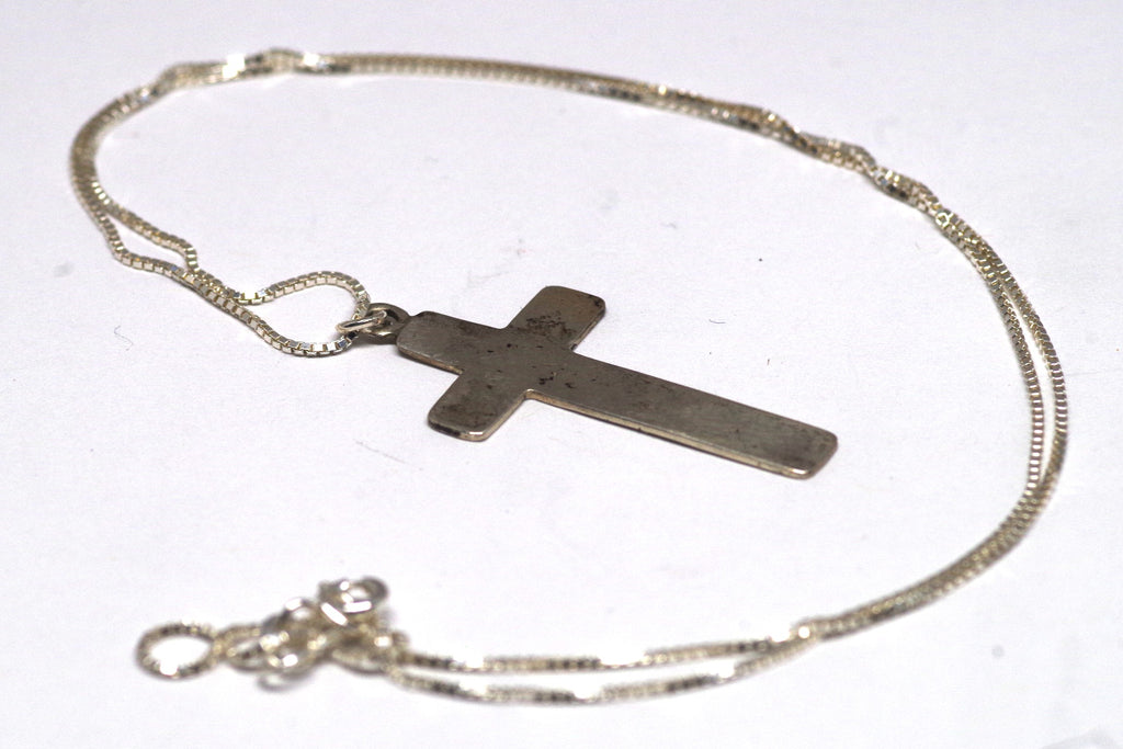Simple Cross Silver Necklace