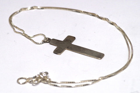 Simple Cross Silver Necklace