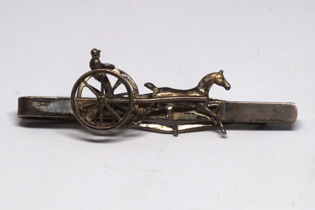 Vintage Chariot Racer Sterling Silver Tie Bar