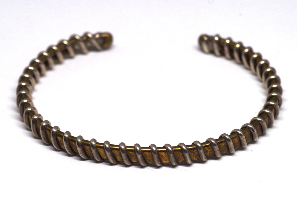 Spiraled Mixed Metal Cuff Bracelet