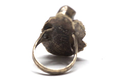 Dual Stone Native American Turquoise and Coral Sterling Silver Ring