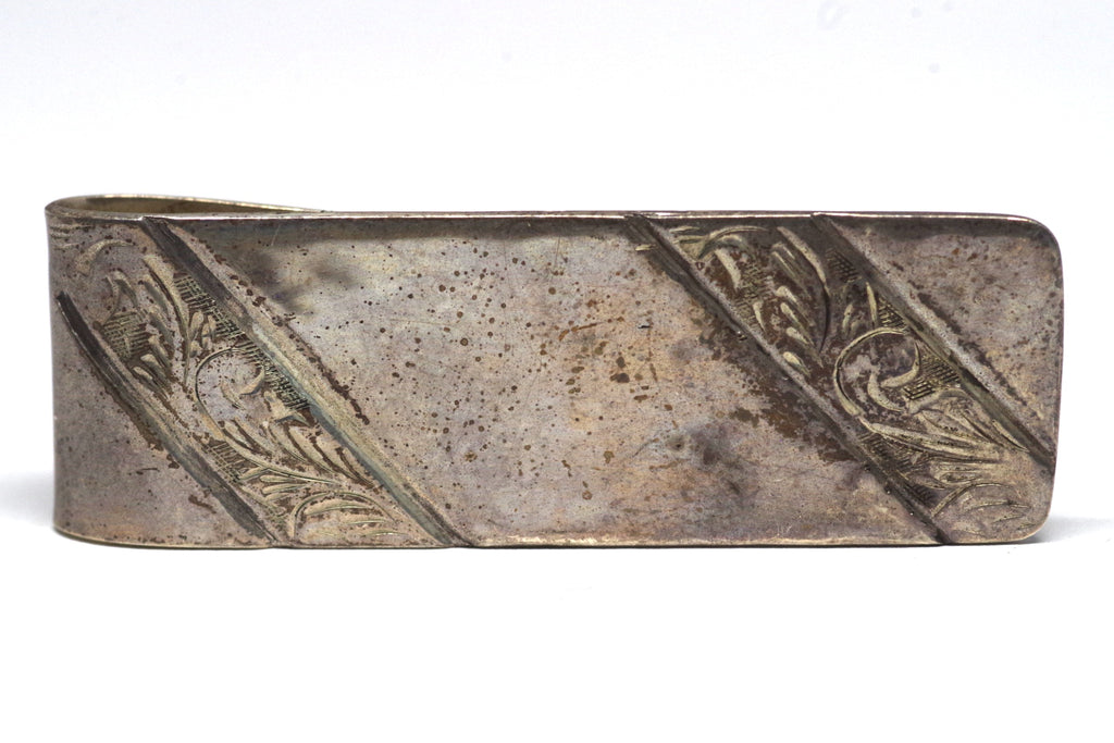 Elegant Art Nouveau Sterling Silver Money Clip