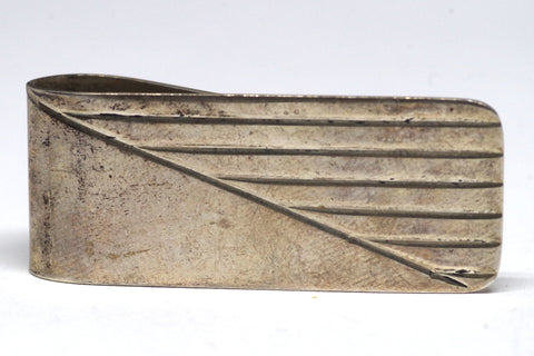 Handsome Striped Sterling Silver Money Clip