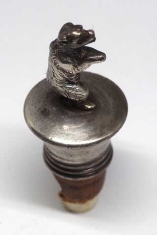 Vintage German Silver Bear Bottle Stopper