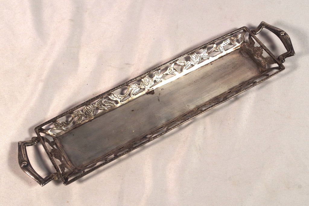 Beautiful Mexican Sterling Silver Floral Tray